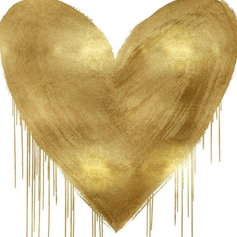 Big Hearted Gold White Modern Wood Framed Art Print by Rodgers, Lindsay