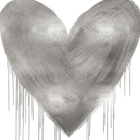 Big Hearted Silver White Modern Wood Framed Art Print by Rodgers, Lindsay