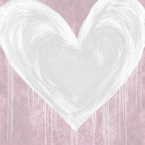 Big Hearted White on Pink White Modern Wood Framed Art Print with Double Matting by Rodgers, Lindsay