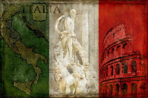 Brava Italia White Modern Wood Framed Art Print with Double Matting by Wilson, Luke