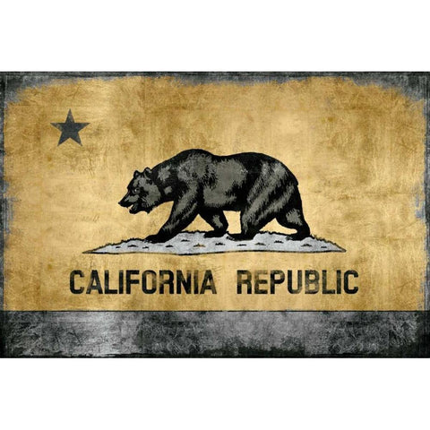 Golden State Black Modern Wood Framed Art Print with Double Matting by Wilson, Luke