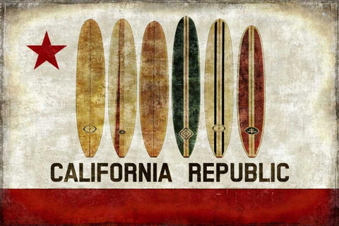 Surf Republic Black Ornate Wood Framed Art Print with Double Matting by Wilson, Luke