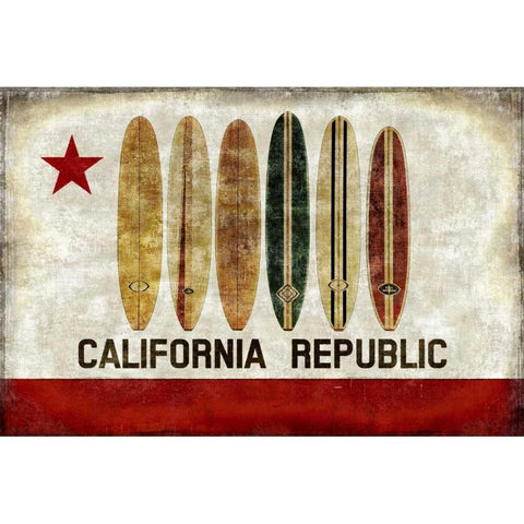 Surf Republic Gold Ornate Wood Framed Art Print with Double Matting by Wilson, Luke