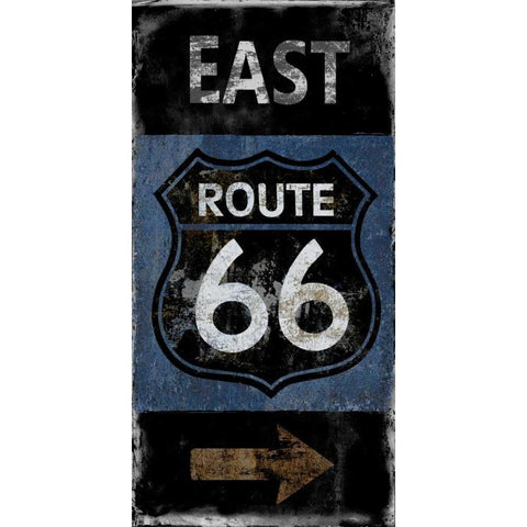 Route 66 East Gold Ornate Wood Framed Art Print with Double Matting by Wilson, Luke