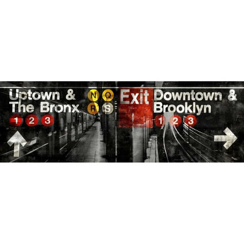 NYC Subway Station III Black Modern Wood Framed Art Print with Double Matting by Wilson, Luke