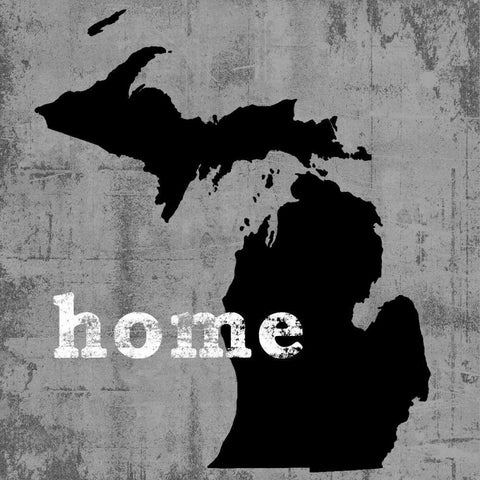 MichiganÂ  Black Modern Wood Framed Art Print by Wilson, Luke