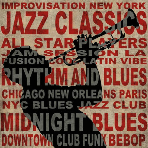 Jazz I White Modern Wood Framed Art Print by Wilson, Luke