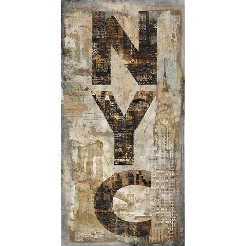 NYC Vertical White Modern Wood Framed Art Print by Wilson, Luke