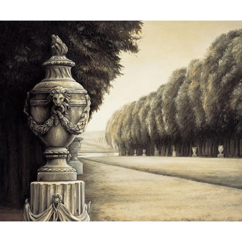 Versailles I Black Modern Wood Framed Art Print with Double Matting by Arellano, Migdalia