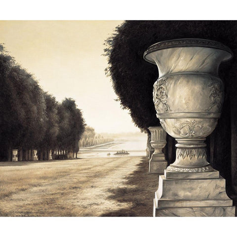 Versailles II Black Modern Wood Framed Art Print with Double Matting by Arellano, Migdalia