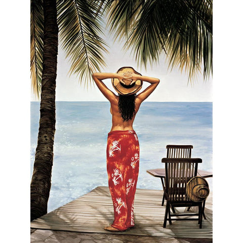 Tropical Resort I Black Modern Wood Framed Art Print with Double Matting by Arellano, Migdalia