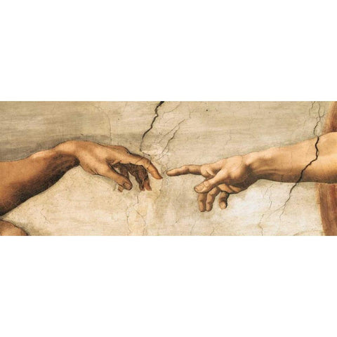 Creazione di Adamo-particol Gold Ornate Wood Framed Art Print with Double Matting by Michelangelo