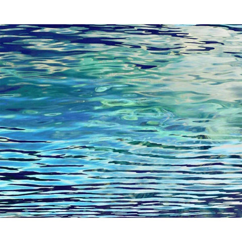 Aqua Reflections White Modern Wood Framed Art Print by Barrett, Michael