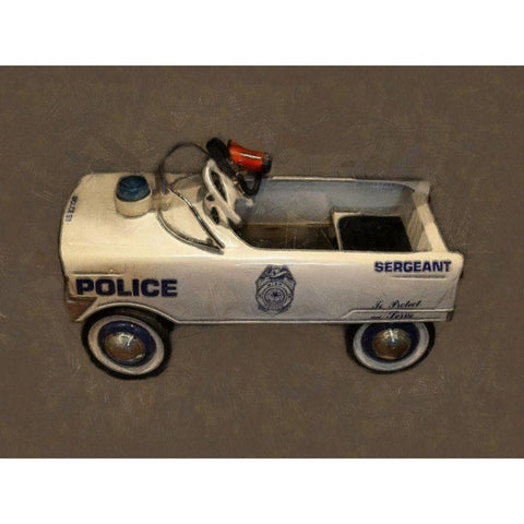 Police Pedal Car  Black Modern Wood Framed Art Print with Double Matting by Calkins, Michelle