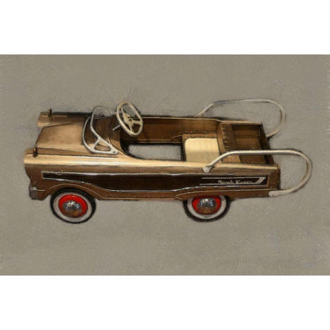 Ranch Wagon Pedal Car White Modern Wood Framed Art Print by Calkins, Michelle