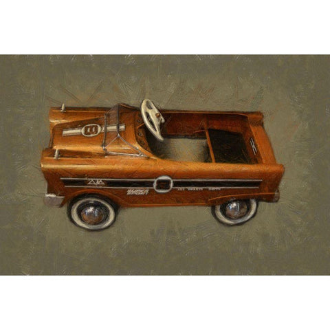 Super Sport Pedal Car Gold Ornate Wood Framed Art Print with Double Matting by Calkins, Michelle