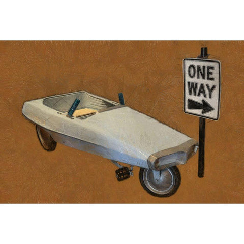 Probe Pedal Car White Modern Wood Framed Art Print by Calkins, Michelle