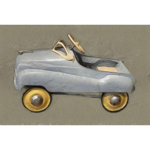 Antique Pedal Car Black Modern Wood Framed Art Print with Double Matting by Calkins, Michelle