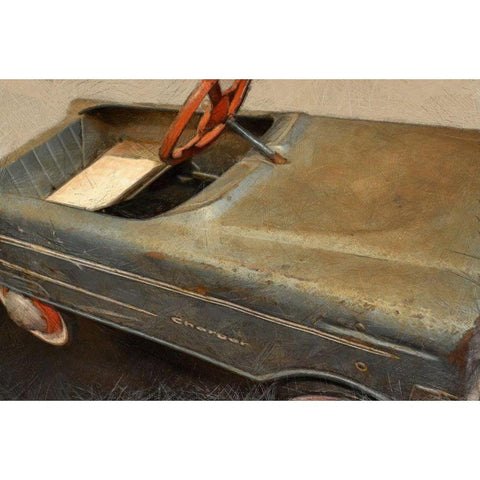 Charger Pedal Car White Modern Wood Framed Art Print by Calkins, Michelle