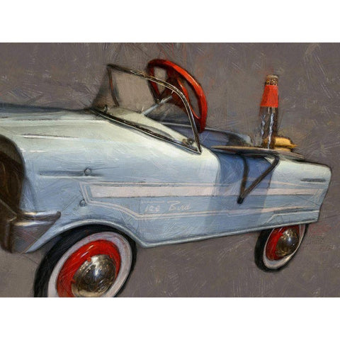 Tee Bird Pedal Car Angle White Modern Wood Framed Art Print by Calkins, Michelle