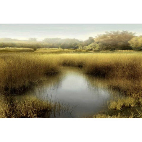 Morning Calm I Black Modern Wood Framed Art Print with Double Matting by Clark, Madeline