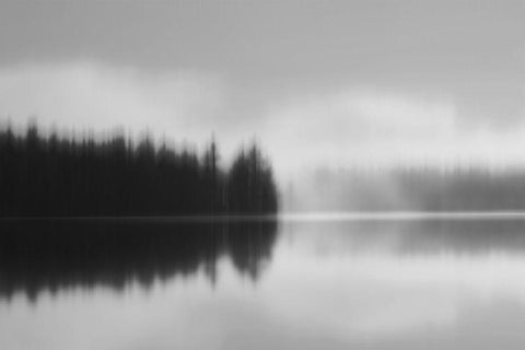 Across the Lake White Modern Wood Framed Art Print with Double Matting by Clark, Madeline
