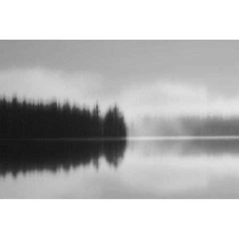 Across the Lake Black Modern Wood Framed Art Print by Clark, Madeline