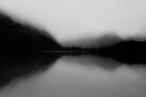 Mist on the Lake Black Ornate Wood Framed Art Print with Double Matting by Clark, Madeline