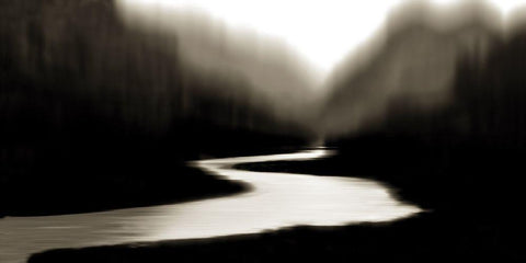 River at Day Break I White Modern Wood Framed Art Print with Double Matting by Clark, Madeline