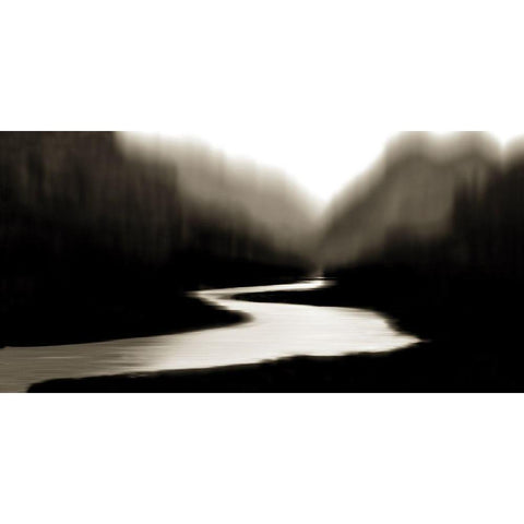 River at Day Break I Black Modern Wood Framed Art Print with Double Matting by Clark, Madeline