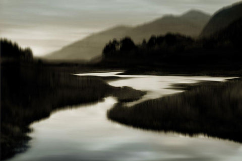 River at Day Break II Black Ornate Wood Framed Art Print with Double Matting by Clark, Madeline