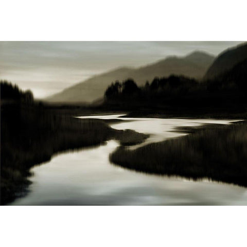 River at Day Break II Black Modern Wood Framed Art Print by Clark, Madeline