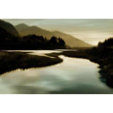 Calm River I White Modern Wood Framed Art Print by Clark, Madeline