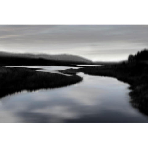 Calm River II Black Modern Wood Framed Art Print by Clark, Madeline