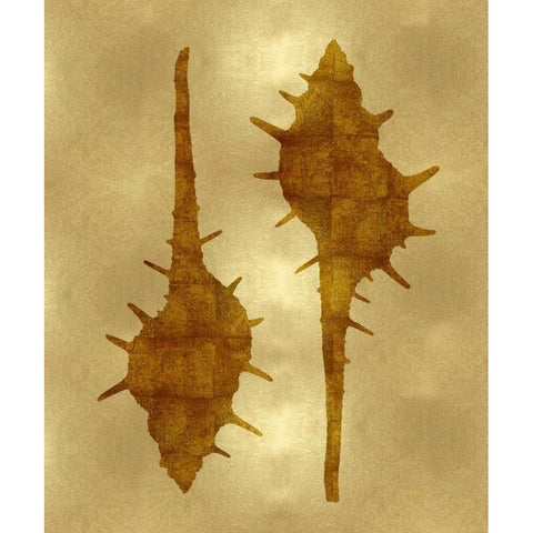 Sea Life - Gold II White Modern Wood Framed Art Print by Miller, Melonie