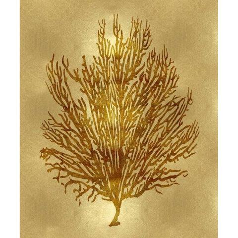 Sea Life - Gold V White Modern Wood Framed Art Print by Miller, Melonie