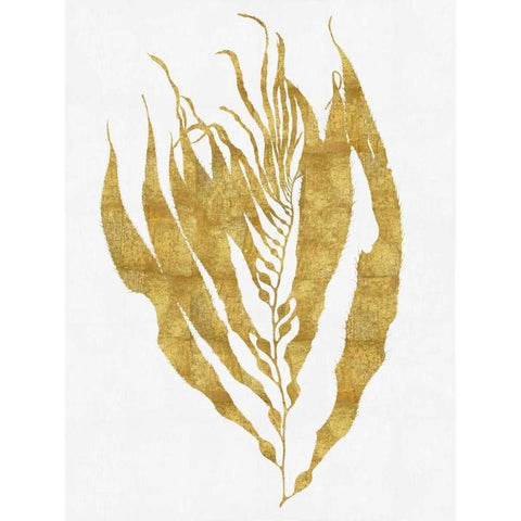 Sea Life - Gold on White I White Modern Wood Framed Art Print by Miller, Melonie