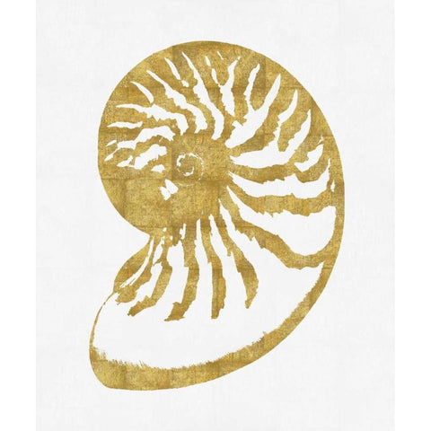 Sea Life - Gold on White III White Modern Wood Framed Art Print by Miller, Melonie