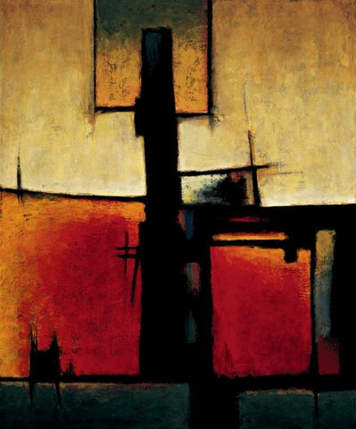 On the Edge II White Modern Wood Framed Art Print with Double Matting by Hansen, Max