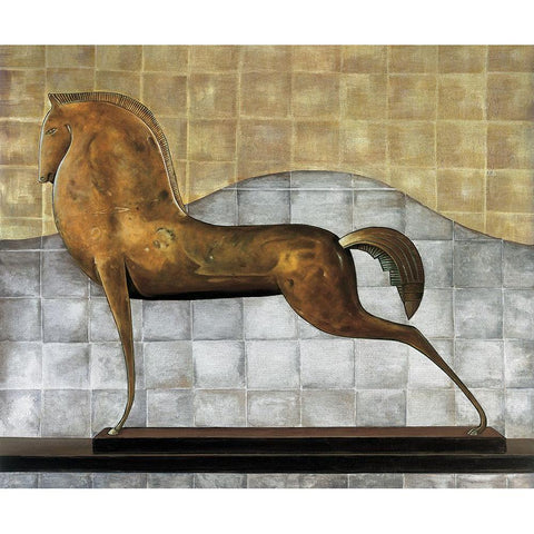 Decorative Horse II Black Modern Wood Framed Art Print with Double Matting by Garnier, Michael