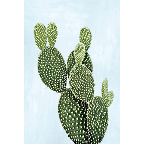 Cactus on Blue V Gold Ornate Wood Framed Art Print with Double Matting by Jensen, Mia