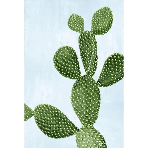 Cactus on Blue VI White Modern Wood Framed Art Print by Jensen, Mia