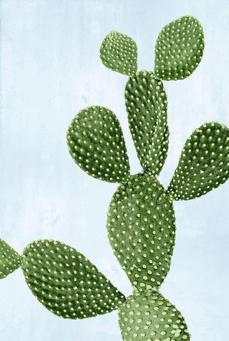 Cactus on Blue VI Black Ornate Wood Framed Art Print with Double Matting by Jensen, Mia