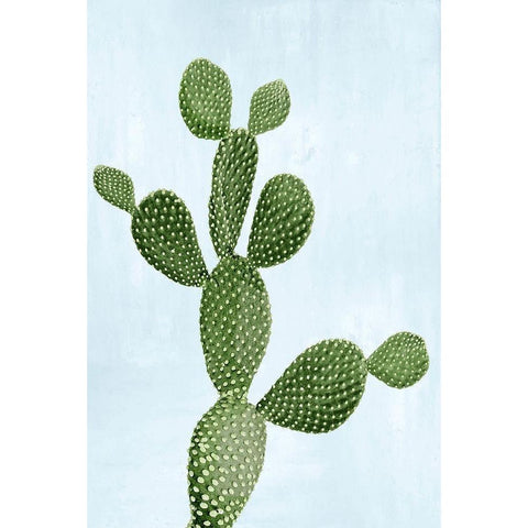 Cactus on Blue VII White Modern Wood Framed Art Print by Jensen, Mia