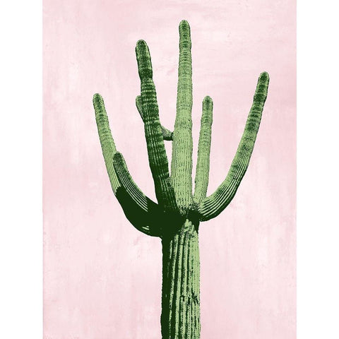 Cactus on Pink III Black Modern Wood Framed Art Print by Jensen, Mia