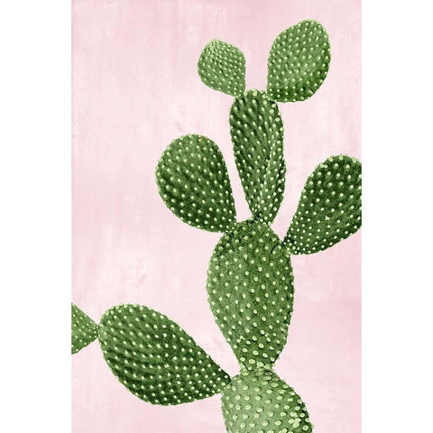 Cactus on Pink VI Black Modern Wood Framed Art Print with Double Matting by Jensen, Mia