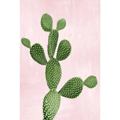 Cactus on Pink VII White Modern Wood Framed Art Print by Jensen, Mia
