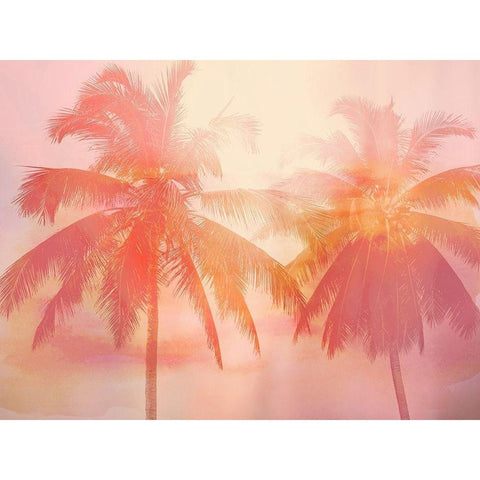 Palm Breeze II Gold Ornate Wood Framed Art Print with Double Matting by Jensen, Mia