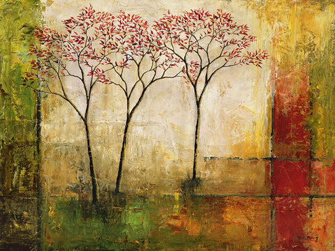 Morning Luster II White Modern Wood Framed Art Print with Double Matting by Klung, Mike