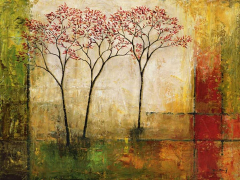 Morning Luster II White Modern Wood Framed Art Print with Double Matting by Klung, Mike